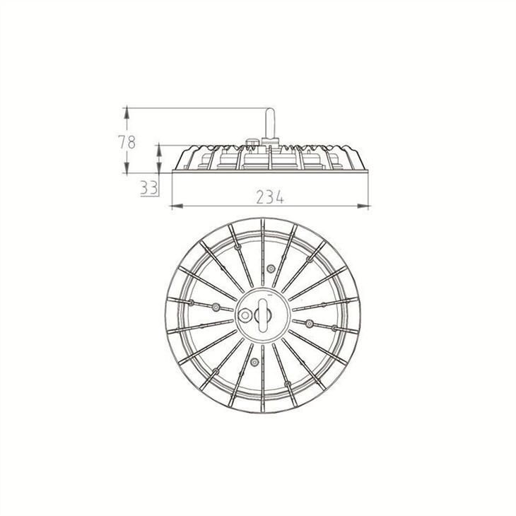 Luz industrial de alta bahía LED DOB de 100w