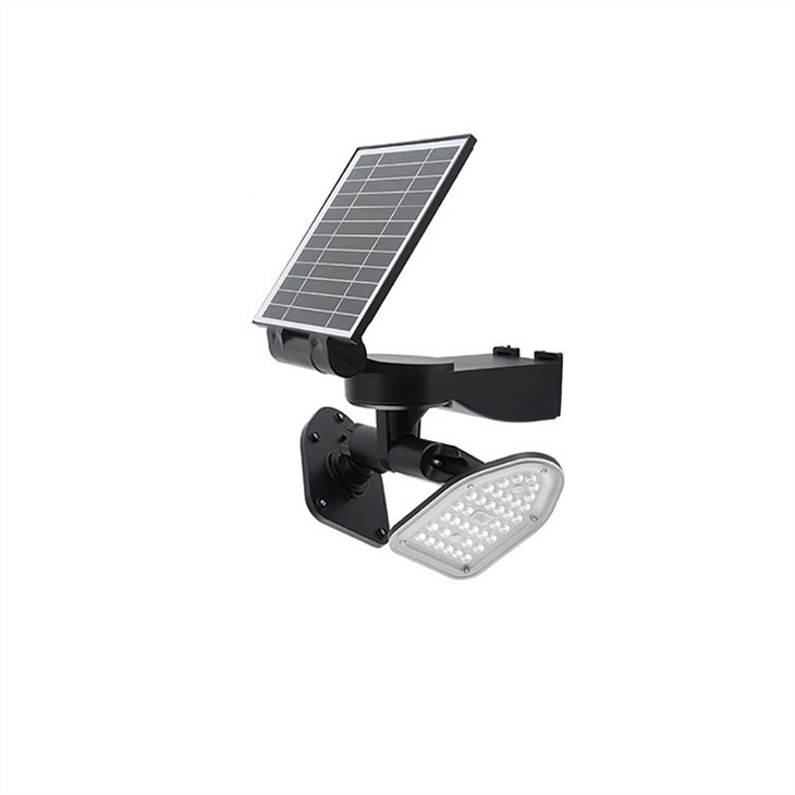 Luz de pared solar impermeable para exteriores con doble cabezal