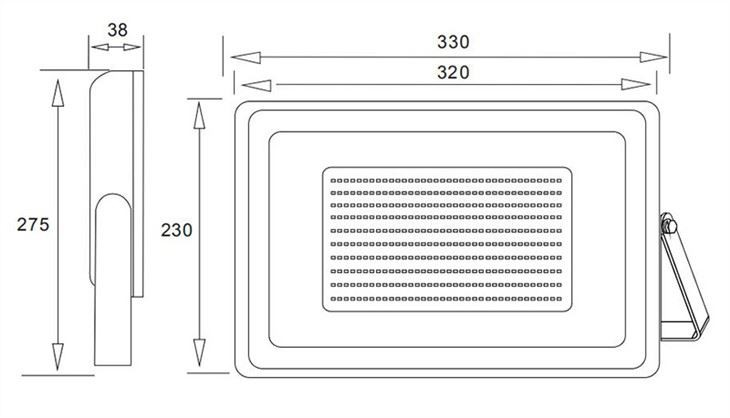 Luminaria de reflector LED de aluminio de 150 W