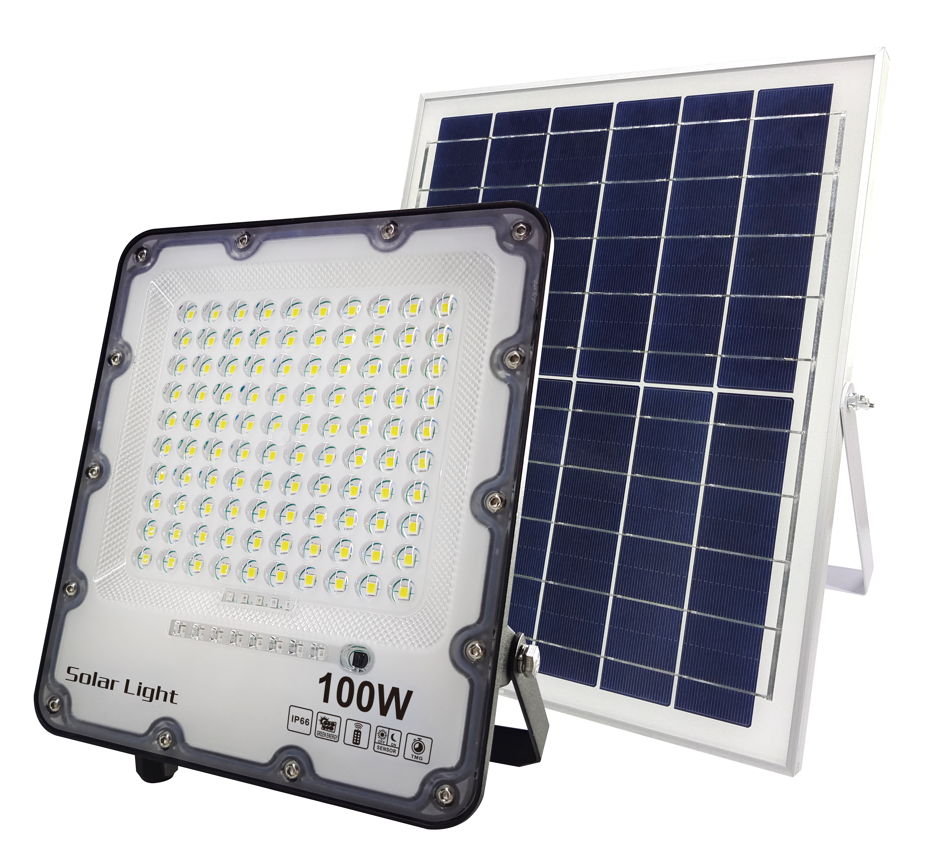 POLY.Panel solar impermeable al aire libre IP65 Control remoto 200W Luz de inundación LED solar